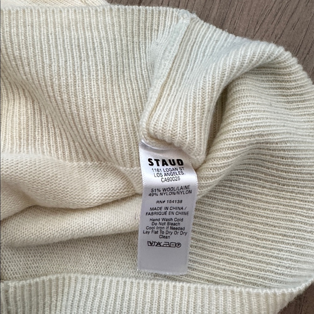 STAUD Cream Sweater with Black Trim - Picture 6 of 6